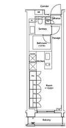 カスタリア新宿夏目坂 ワンルームの間取図画像