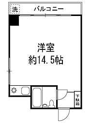 サンパークマンション千代田 10階ワンルームの間取り