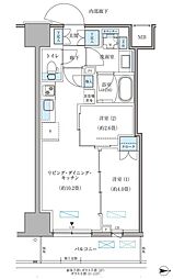 パークアクシス住吉ガーデンスクエア 2LDKの間取図画像