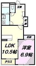 グリーンタウン山手 1LDKの間取図画像
