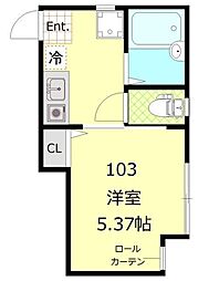 ラルーチェ武蔵小杉 1Kの間取図画像