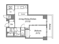 インプルーブ錦糸町 1LDKの間取図画像