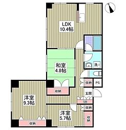 AJU稲城 3LDKの間取図画像