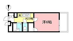 エテルナ相模原 1Kの間取図画像