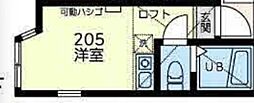 ユナイト浅田マイティージョー ワンルームの間取図画像