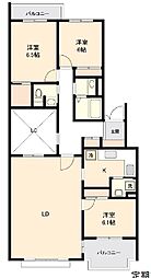 アプリーレ玉川学園 3階3LDKの間取り