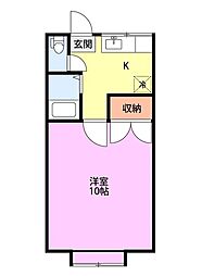 ポテンシャルB 1Kの間取図画像