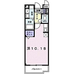 ハイ・メゾン1 1Kの間取図画像