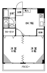 イカリハイツ 2DKの間取図画像