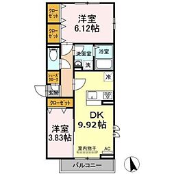 セジュール西台5 2DKの間取図画像