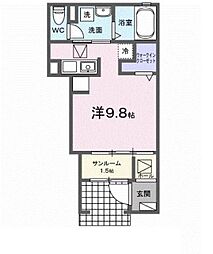エイス クラウディア ワンルームの間取図画像