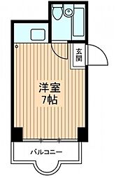 トクスケマンション 3階ワンルームの間取り