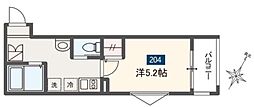 MELDIA二和向台 1Kの間取図画像
