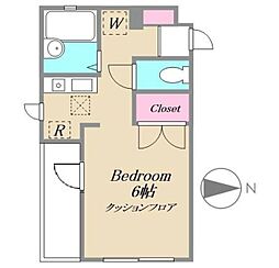 リースランド矢口A 1Kの間取図画像