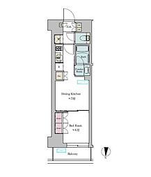 Brilliaist池尻大橋 1DKの間取図画像