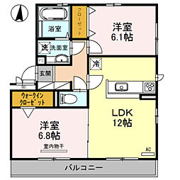 イーストコート 2LDKの間取図画像