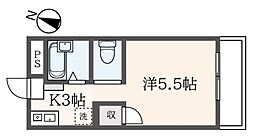 エステ稲田堤 1Kの間取図画像