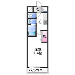 フジパレス太田 1Kの間取図画像