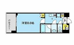 クオリア南麻布 1Kの間取図画像