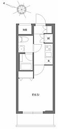 PREMIUMCUBE東十条Aria 1Kの間取図画像