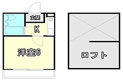ジュネパレス草加第3 1Kの間取図画像