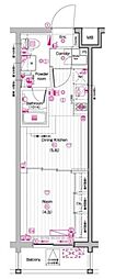THEPREMIUMCUBEG東中野 1DKの間取図画像