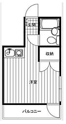 セイントパレス鶴見市場 ワンルームの間取図画像