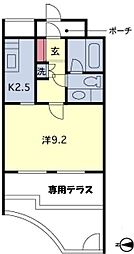 ラ・ベラ・ヴィータ 1Kの間取図画像