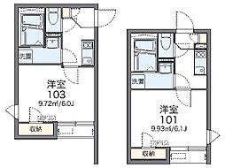レオネクストエルヴィータ2 1Kの間取図画像