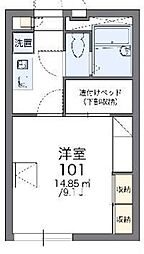 レオパレスシャトーC 1Kの間取図画像