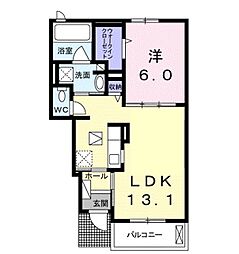 シエンノワール 1LDKの間取図画像