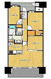 プラウドタワー相模大野 3LDKの間取図画像