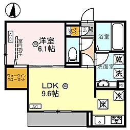 カーサルミノサ駒川 1LDKの間取図画像