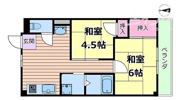 大阪府吹田市江坂町１丁目(賃貸マンション2K・4階・35.00㎡)の写真 その2