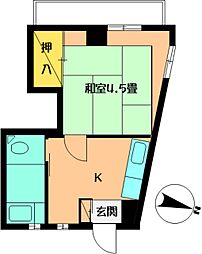 佐野ビル 1DKの間取図画像