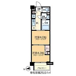 ガーラ・アヴェニュー東大島 2Kの間取図画像