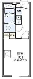 レオパレスメイプル2 1Kの間取図画像