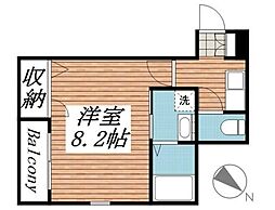 クレフラスト豊四季 1Kの間取図画像