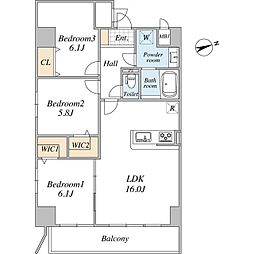 スカイグランデ千住 3LDKの間取図画像
