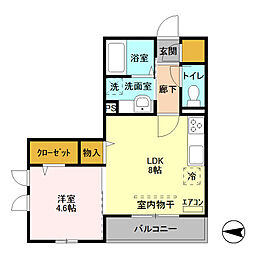 カーサアルデバラン 1LDKの間取図画像