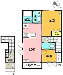 メゾン・ソレイユ 2LDKの間取図画像