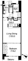 ブリリアイスト三軒茶屋アイビーテラス 1LDKの間取図画像