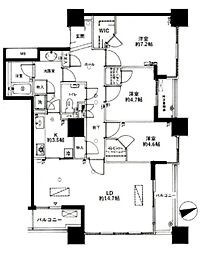 西早稲田パーク・タワー 3LDKの間取図画像