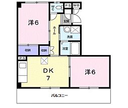 アステール宮前 2DKの間取図画像