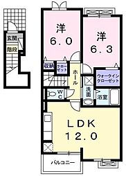 フォーリスト・K 2LDKの間取図画像