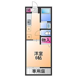 シャーロットタウン 1Kの間取図画像