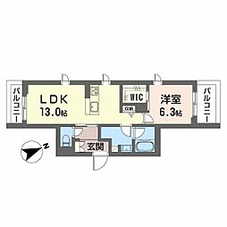 堺市西区浜寺昭和町2丁マンション 1LDKの間取図画像