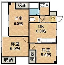メゾン幸すすき野 3階3DKの間取り