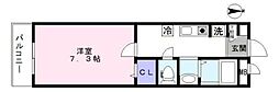 コスモ21 1Kの間取図画像