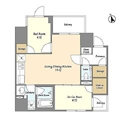 KDXレジデンス八丁堀 7階1SLDKの間取り